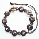 Ethnic coconut shell belt handmade in Siam, adjustable
