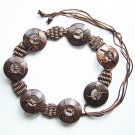 Ethnic coconut shell belt handmade in Siam, adjustable