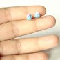 Little Blue Art post earrings-Small silver round studs+butterfly backs-resin jewelry