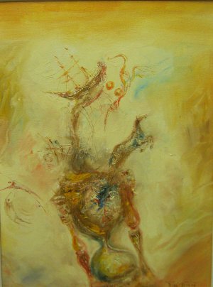 Time machine - abstract art seascape painting oil on canvas