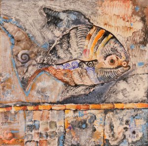 Fish - original oil painting by Vili Nikolov