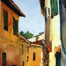 Florence street I - landscape watercolor art print