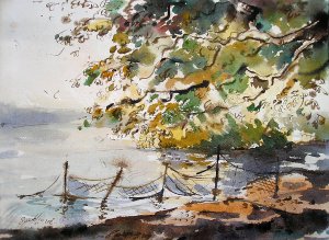 Landscape I - landscape watercolor art print