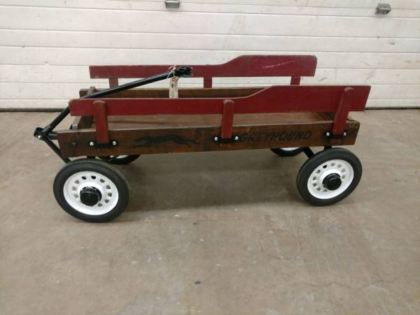 Vintage Greyhound Wooden wagon with side boards