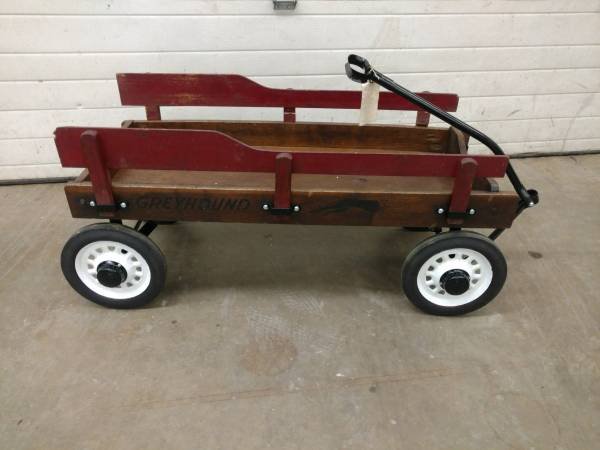 Vintage Greyhound Wooden wagon with side boards