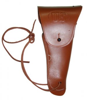 US WWII .45 Brown Hip Holster : Marked U.S. - Reproduction