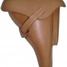 German WW2 Hard-Shell P08 P-08 Luger Natural Leather Pistol Holster Reproduction