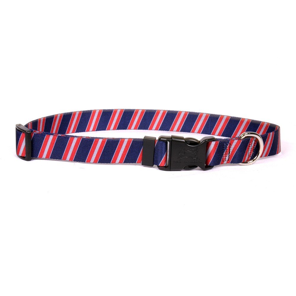 Medium 3/4" Team Spirit Navy Red and Gray Dog Collar