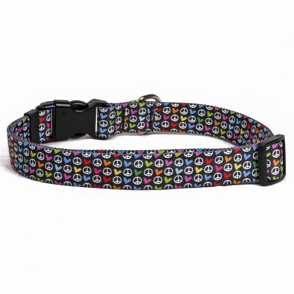 Medium 3/4" idesign Peace & Love Dog Collar
