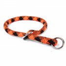 20" Black & Orange Braided Rope Dog Training Collar