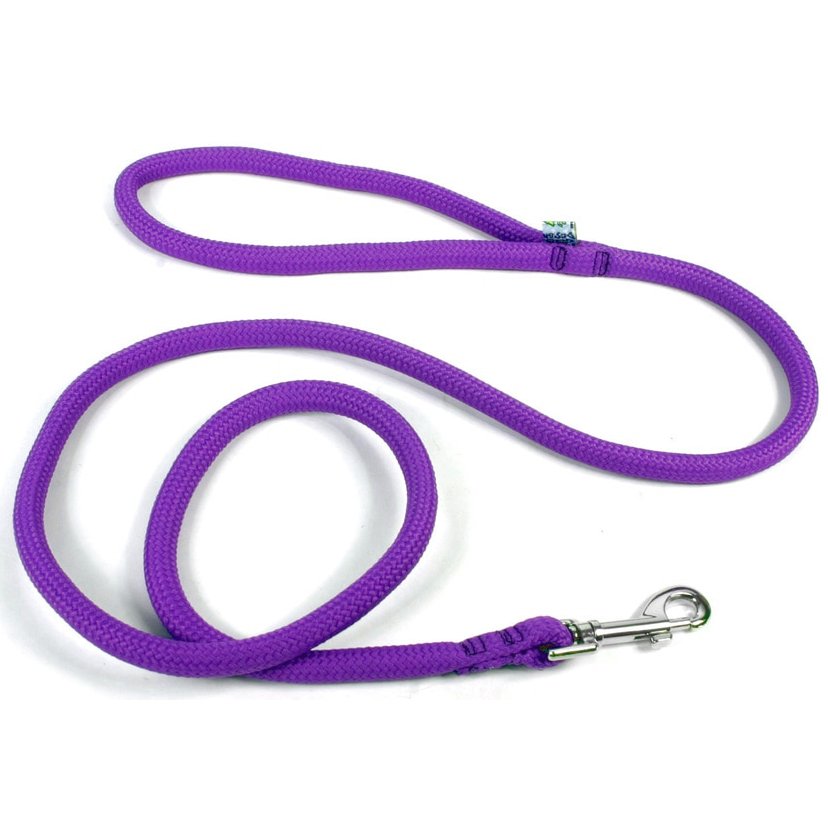 4 foot 3/4" Purple Braided Rope Dog Training Leash