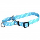 Medium Blue Polka Martingale Dog Collar