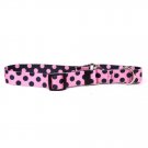 Small Pink & Black Polka Martingale Dog Collar