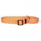 Large Orange Polka Martingale Dog Collar