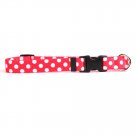 Medium 3/4" Strawberry Polka Dog Collar