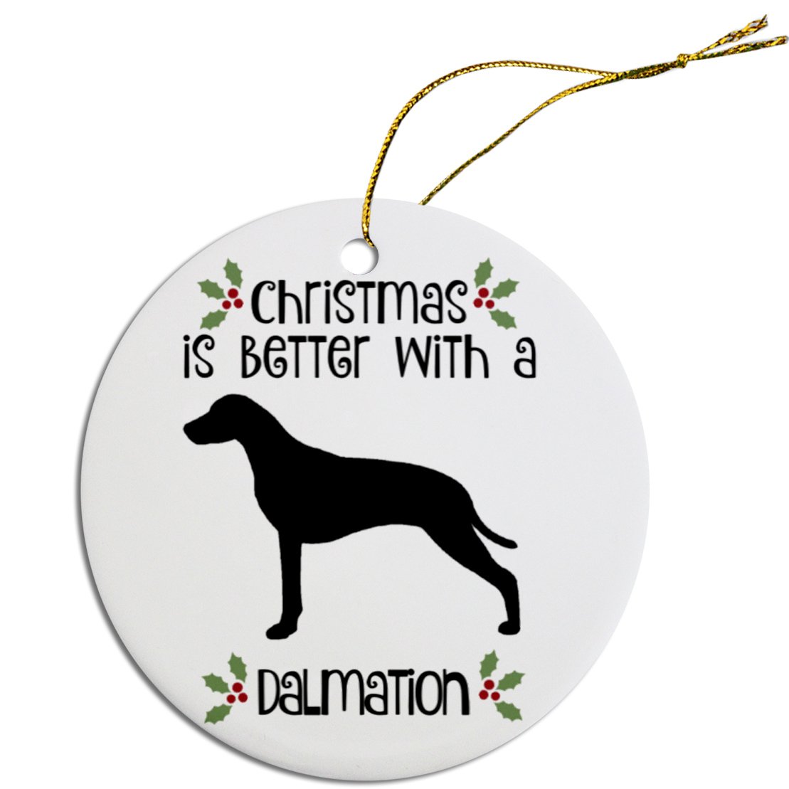 Dalmation Ceramic Christmas Ornament