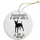 Rat Terrier Ceramic Christmas Ornament