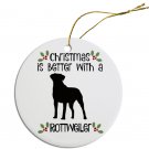 Rottweiler Ceramic Christmas Ornament