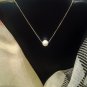 Solitaire White Akoya Pearl AAA pendant with 10k solid gold
