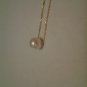 Solitaire White Akoya Pearl AAA pendant with 10k solid gold
