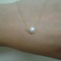 Solitaire White Akoya Pearl AAA pendant with 10k solid gold