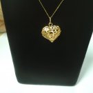 14k solid gold filigree pendant