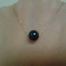 Black Akoya AA+ pendant with 10k solid gold chain