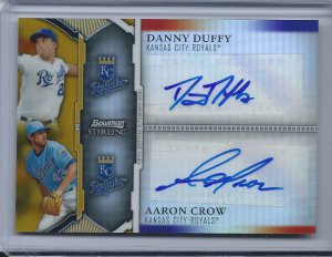2011 Bowman Sterling Dual Autographs Gold Refractors #DC Danny Duffy/Aaron Crow