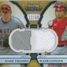 2011 Bowman Sterling Dual Relics Gold Refractors #TC Mark Trumbo/Hank Conger # 12/50