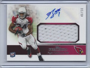 2011 Topps Precision Rookie Jumbo Relic Autographs Red #RAJRRW Ryan Williams #46/50