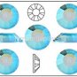 AQUA AB Blue Swarovski Crystal NEW 2058 Flatback Rhinestones 12 pieces 5mm 20ss