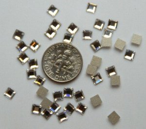 SQUARE Crystal Clear Swarovski Flatback 2400 Rhinestones 36 pieces 4mm
