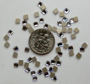 SQUARE Crystal Clear Swarovski Flatback 2400 Rhinestones 12 pieces 3mm