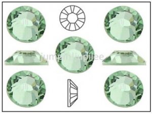 CHRYSOLITE Green Swarovski Flatback 2028 Crystal Rhinestones 36 pcs 5mm 20ss