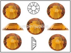 TOPAZ Gold Orange Swarovski Flatback 2028 Crystal Rhinestones 72 pieces 5mm 20ss