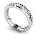 Brand New G/SI 1.00Ct Princess Diamond Full Eternity Ring,9k White Gold