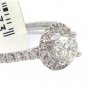 1.20 Carat Round Diamond Halo Engagement Ring,18k White Gold