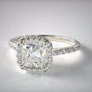 1.20 Carat Cushion Diamond Halo Set Engagement Ring, 950 Platinum
