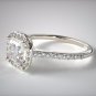 1.20 Carat Cushion Diamond Halo Set Engagement Ring, 950 Platinum