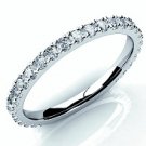 D-F/VS 0.50 Carat Micro Pave Set Delicate Eternity Ring, Platinum
