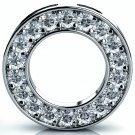 Large Roulette Diamond Pendant,18k White Gold