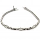 Beautiful 2.00Carat Round & Pear Shape Designer Tennis Bracelet, 18k White Gold