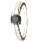 Brand New Twisted Black Diamond Solitaire Ring in 9k White Gold.