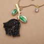 Black beautiful charm rose necklace,harry potter