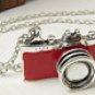 Retro red Camera charm necklace (with crystal stone lens),harry potter