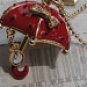 Beautiful red lovely solid umbrella charm necklace,harry potter