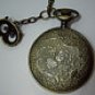 big size Retro style Roman numerals Pocket watch Locket Necklace, with a skeleton owl