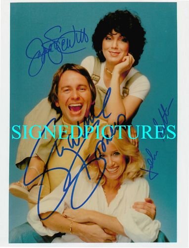 Threes Company Cast Signed Autographed 8x10 Rp Photo 3s John Ritter