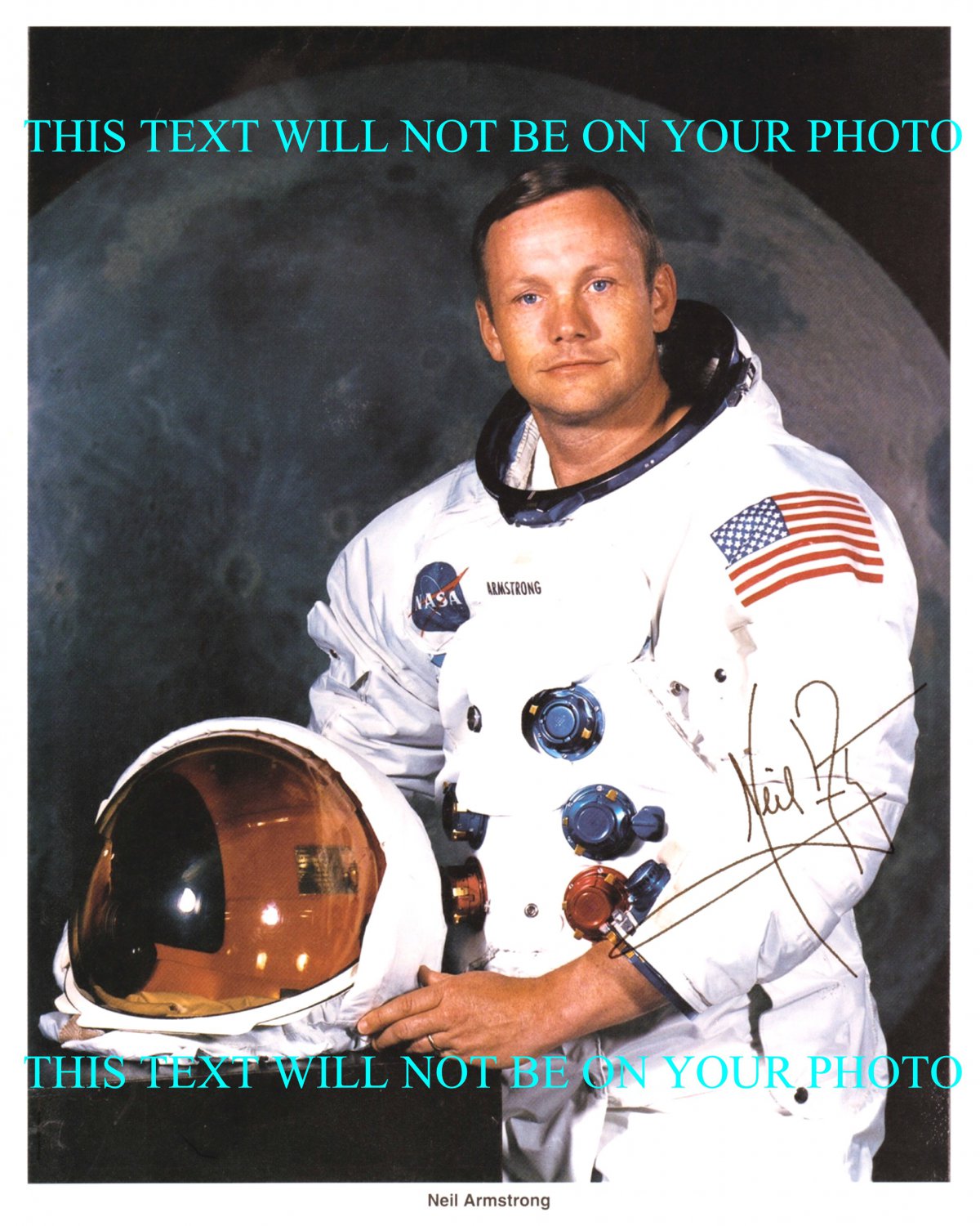 Neil Armstrong Signed Autograph 8x10 Rp Photo Nasa Apollo 11 Moon Walk