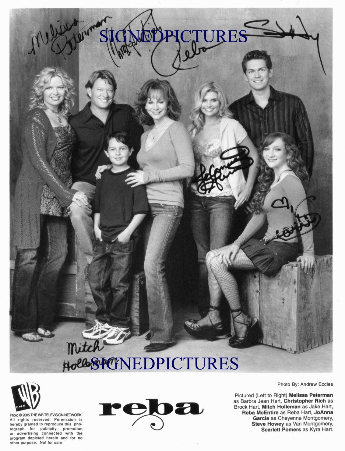 REBA CAST AUTOGRAPHED 8X10 STUDIO RP PUBLICTY MEDIA PHOTO ALL 7 McENTIRE